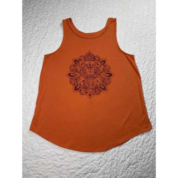 St John’s Bay Active Orange Elephant Tank Top size small - Picture 1 of 5